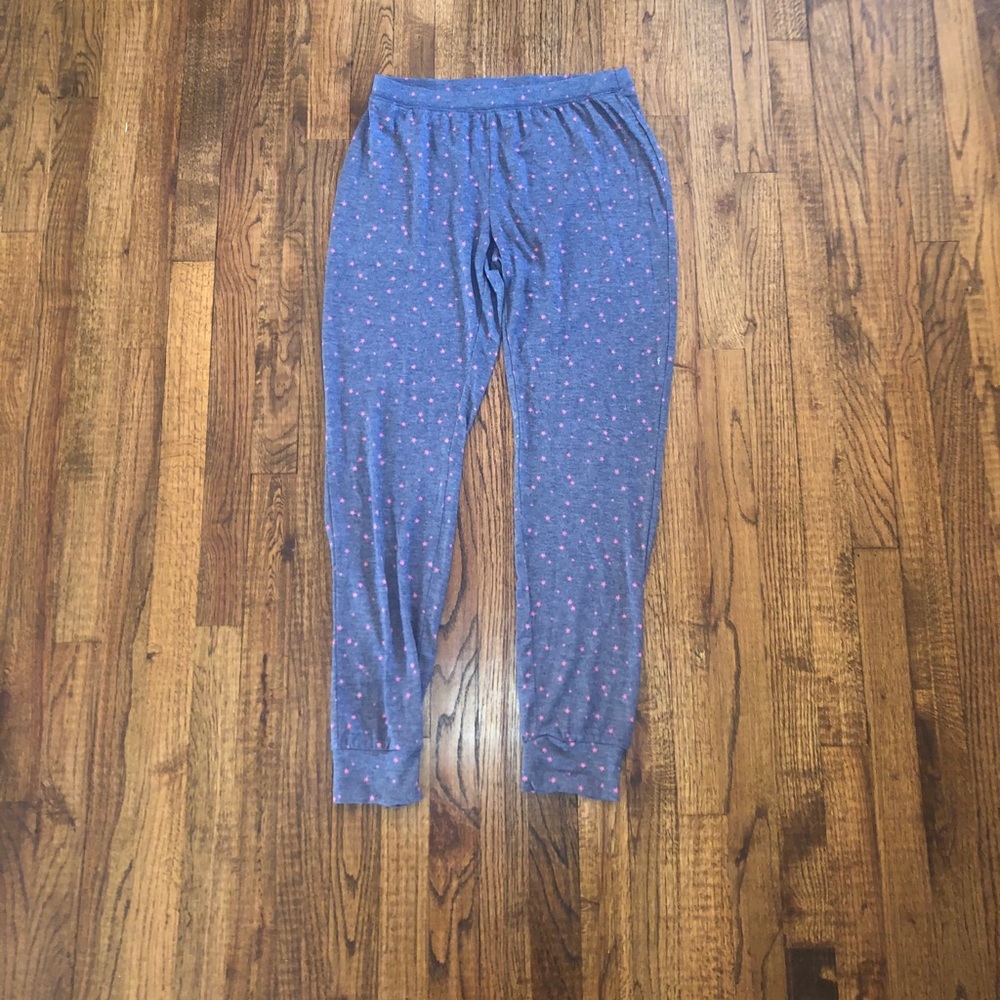 NWOT Sonoma Grey Pajama Pants with Pink Stars